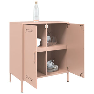 vidaXL Credenza Rosa 68x39x79 cm in Acciaio