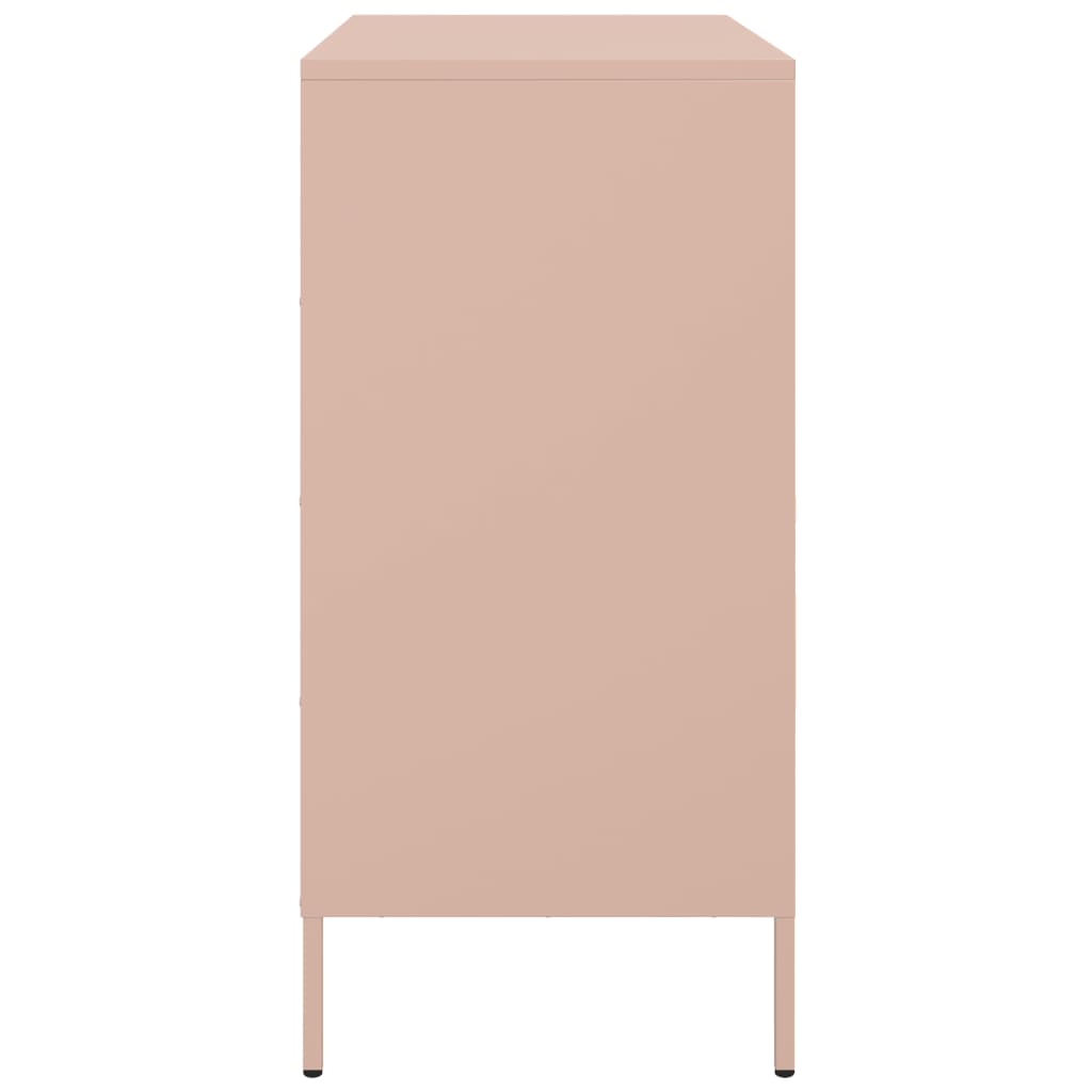 vidaXL Credenza Rosa 68x39x79 cm in Acciaio