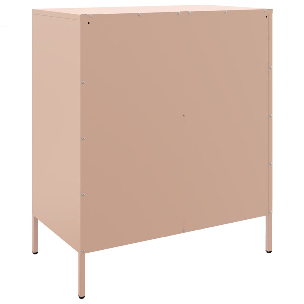 vidaXL Credenza Rosa 68x39x79 cm in Acciaio
