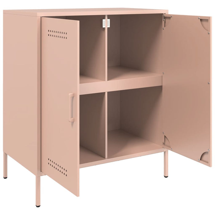 vidaXL Credenza Rosa 68x39x79 cm in Acciaio