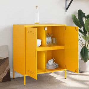 Credenza Giallo Senape 68x39x79 cm in Acciaio 842979