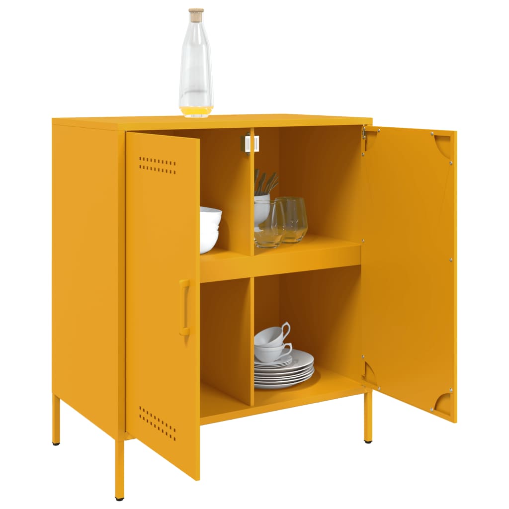 Credenza Giallo Senape 68x39x79 cm in Acciaio 842979
