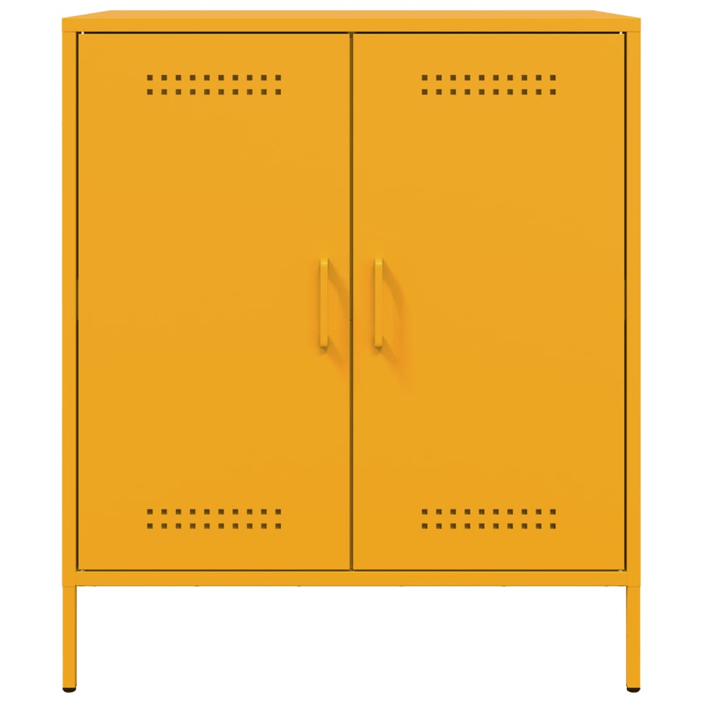 Credenza Giallo Senape 68x39x79 cm in Acciaio 842979