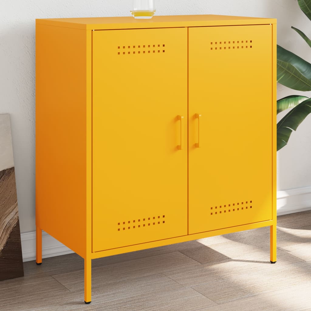 Credenza Giallo Senape 68x39x79 cm in Acciaio 842979