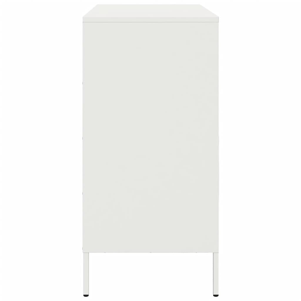 Credenza-Buffet-Armadio da cucina Bianca 68x39x79 cm in Acciaio 556016