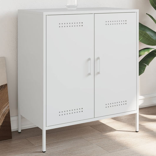 vidaXL Credenza Bianca 68x39x79 cm in Acciaio