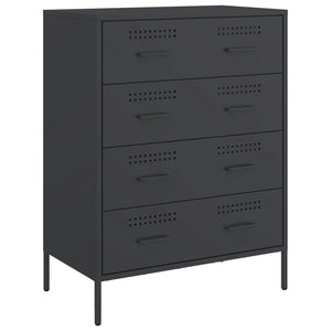 Credenza-Buffet-Armadio da cucina Nera 68x39x89 cm in Acciaio