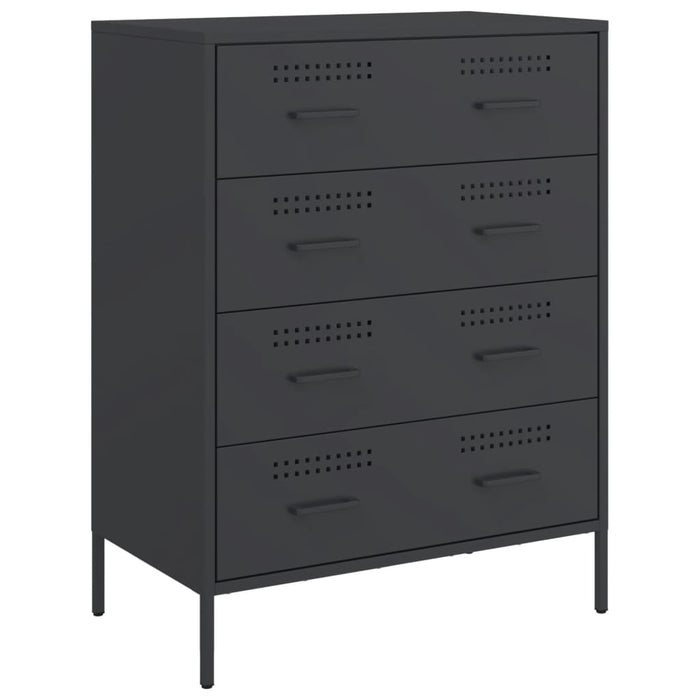 Credenza-Buffet-Armadio da cucina Nera 68x39x89 cm in Acciaio