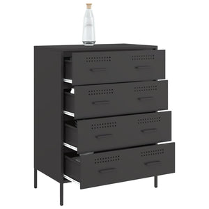 Credenza-Buffet-Armadio da cucina Nera 68x39x89 cm in Acciaio