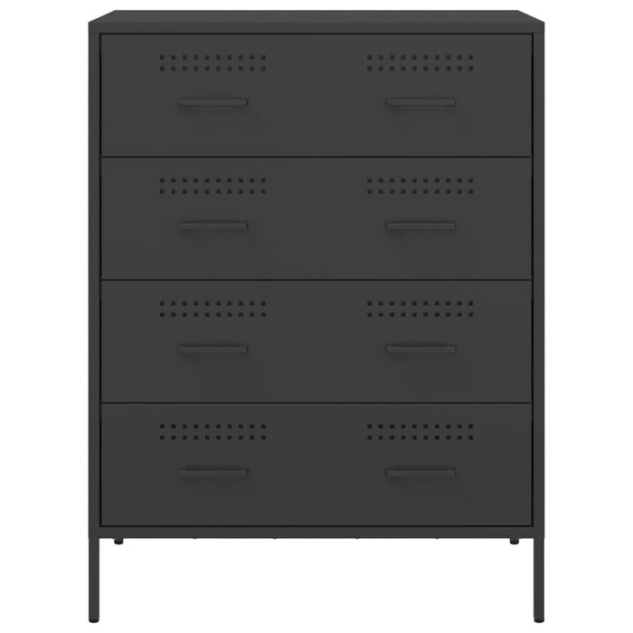 Credenza-Buffet-Armadio da cucina Nera 68x39x89 cm in Acciaio