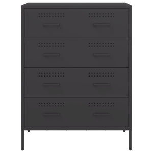 vidaXL Credenza Nera 68x39x89 cm in Acciaio