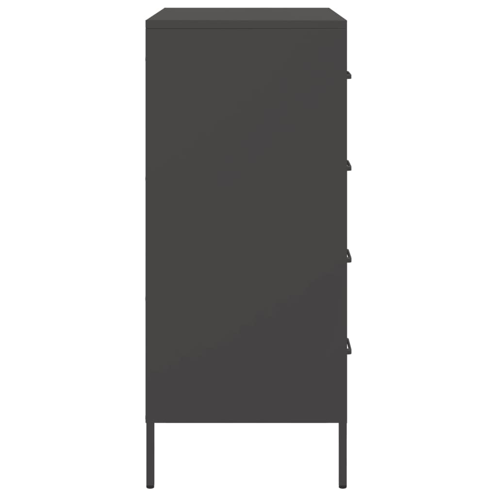 Credenza-Buffet-Armadio da cucina Nera 68x39x89 cm in Acciaio