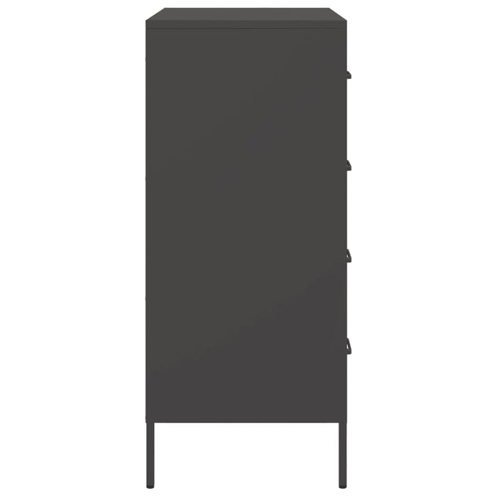 Credenza-Buffet-Armadio da cucina Nera 68x39x89 cm in Acciaio