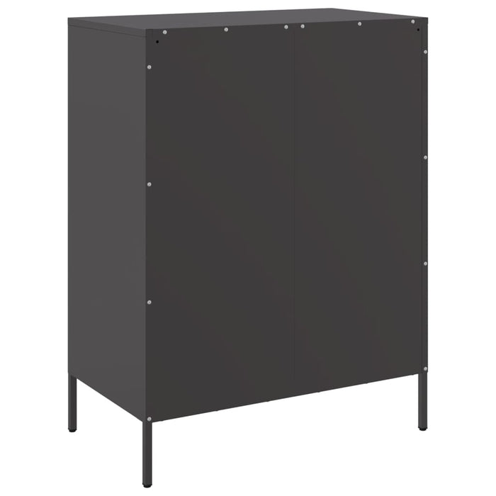 Credenza-Buffet-Armadio da cucina Nera 68x39x89 cm in Acciaio