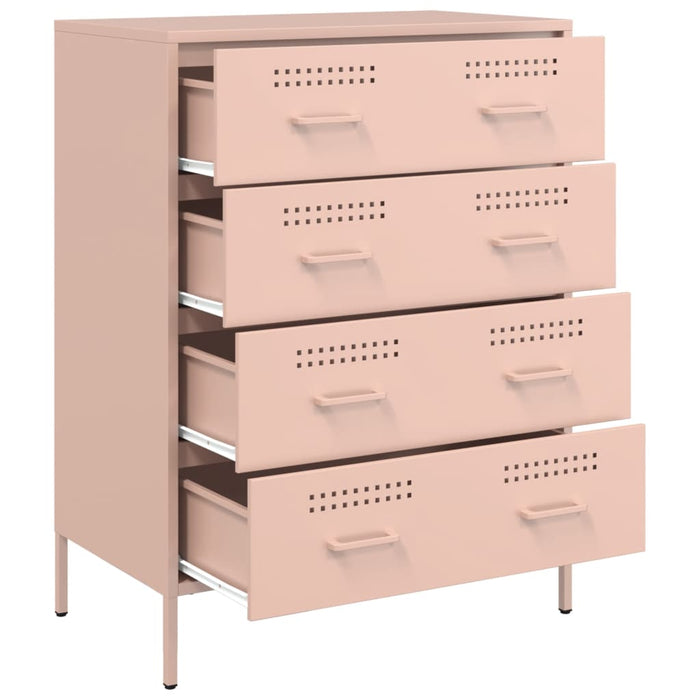 vidaXL Credenza Rosa 68x39x89 cm in Acciaio