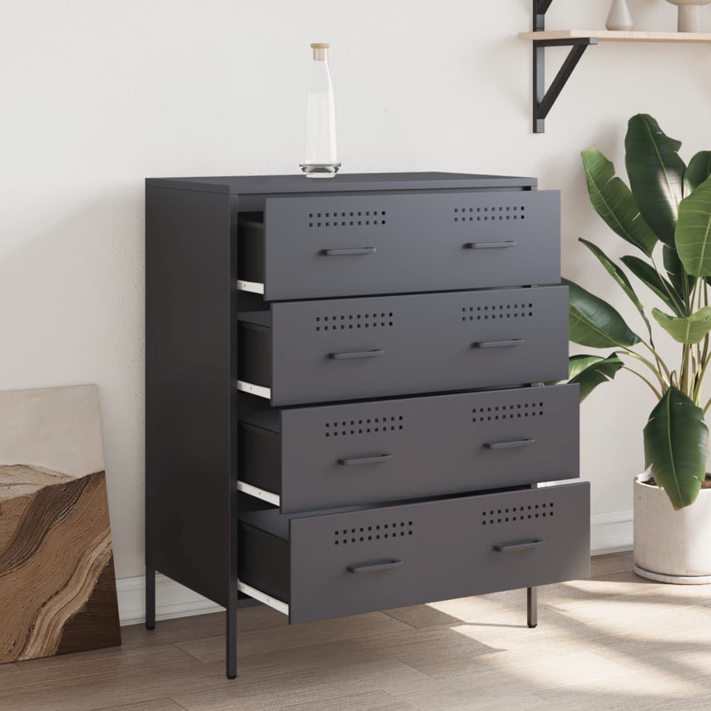 Credenza-Buffet-Armadio da cucina Antracite 68x39x89 cm in Acciaio