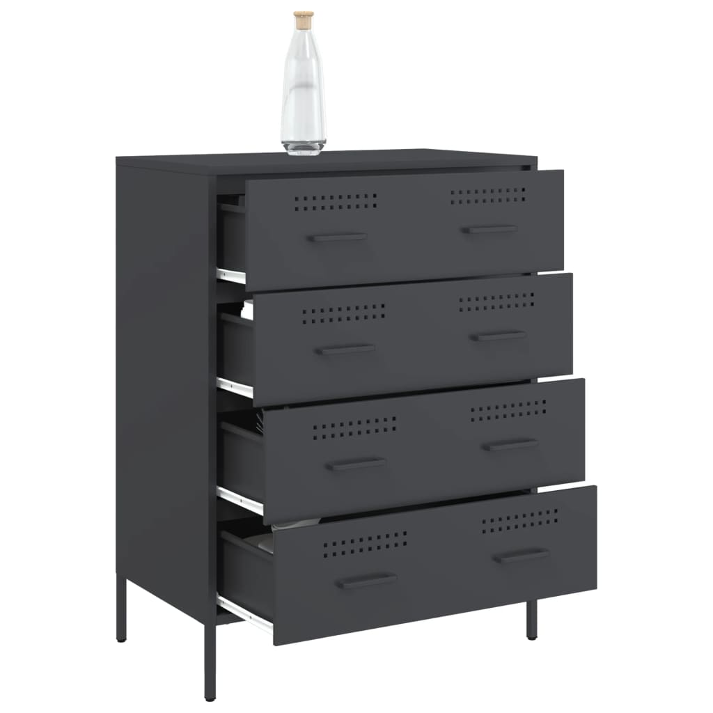 Credenza-Buffet-Armadio da cucina Antracite 68x39x89 cm in Acciaio