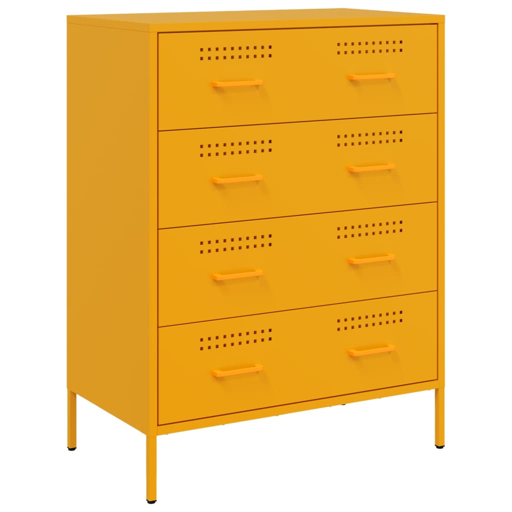 Credenza Giallo Senape 68x39x89 cm in Acciaio 842985