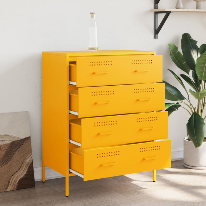Credenza Giallo Senape 68x39x89 cm in Acciaio 842985