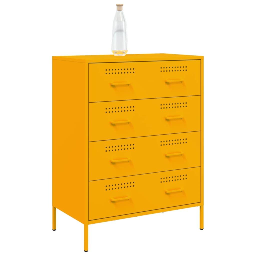 Credenza Giallo Senape 68x39x89 cm in Acciaio 842985