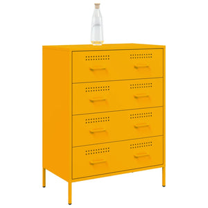 Credenza Giallo Senape 68x39x89 cm in Acciaio 842985