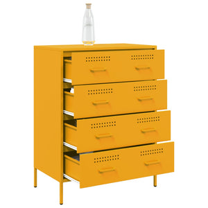Credenza Giallo Senape 68x39x89 cm in Acciaio 842985