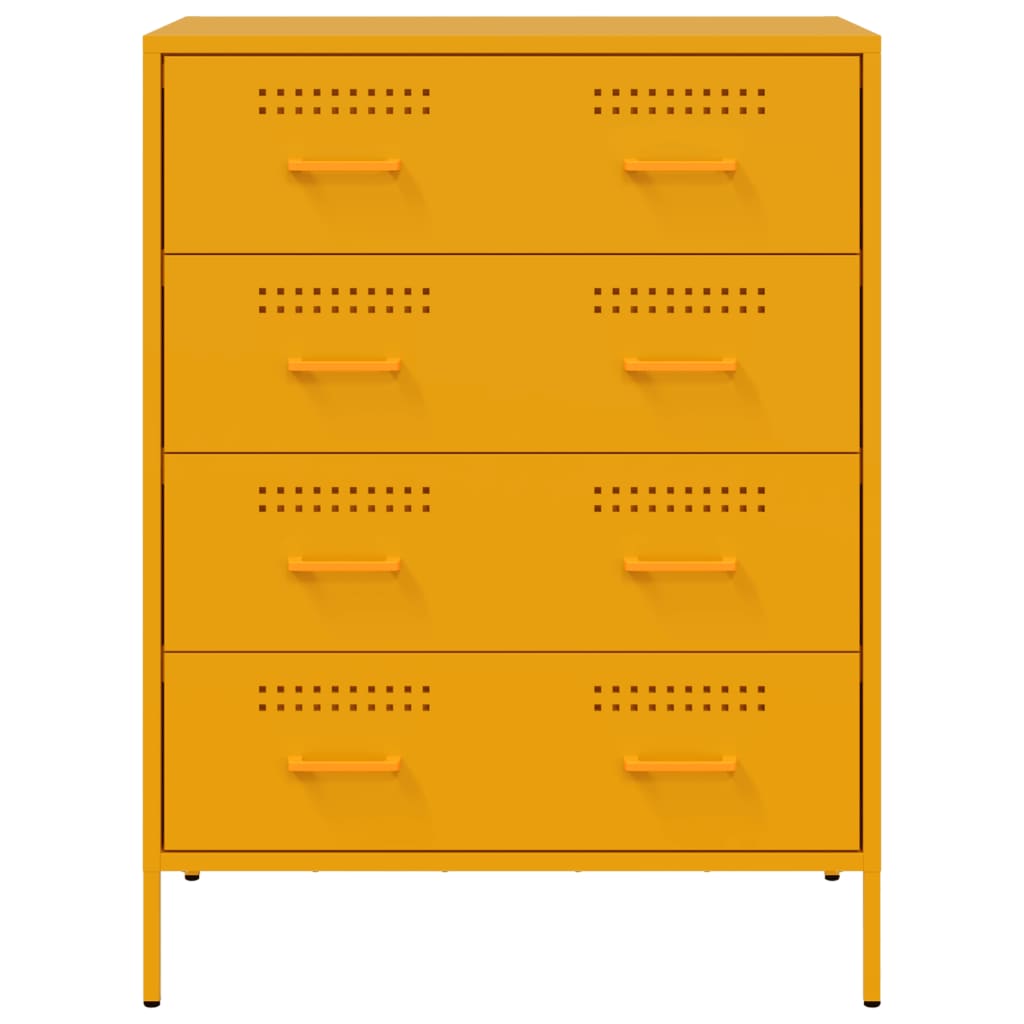 Credenza Giallo Senape 68x39x89 cm in Acciaio 842985