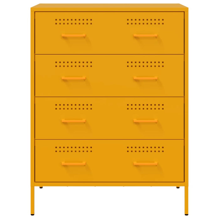 Credenza Giallo Senape 68x39x89 cm in Acciaio 842985
