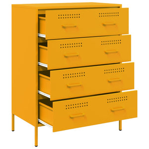 Credenza Giallo Senape 68x39x89 cm in Acciaio 842985