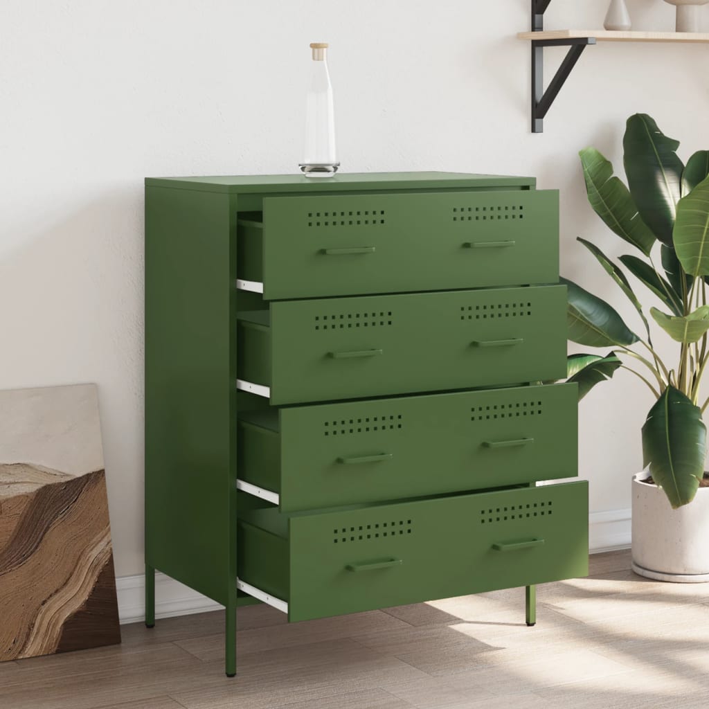 Credenza Verde Oliva 68x39x89 cm in Acciaio 842986