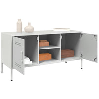 Mobile TV-Credenza TV-Console TV Bianco 100,5x39x50,5 cm in Acciaio 823951