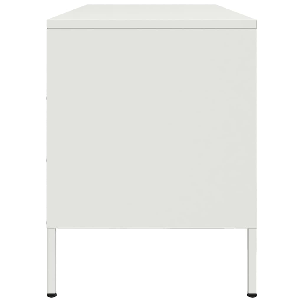 Mobile TV-Credenza TV-Console TV Bianco 100,5x39x50,5 cm in Acciaio 823951