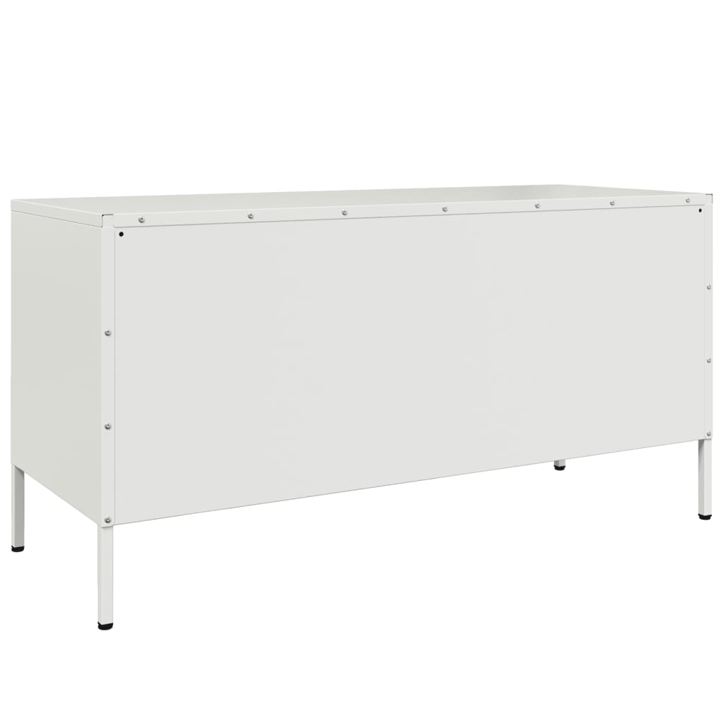 Mobile TV-Credenza TV-Console TV Bianco 100,5x39x50,5 cm in Acciaio 823951