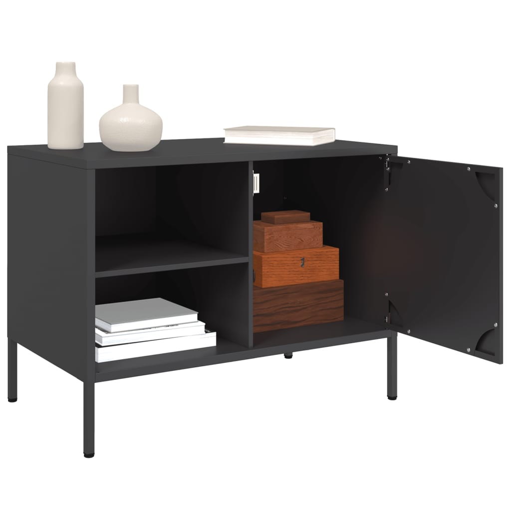 vidaXL Mobili TV 2pz Neri 68x39x50,5 cm in Acciaio
