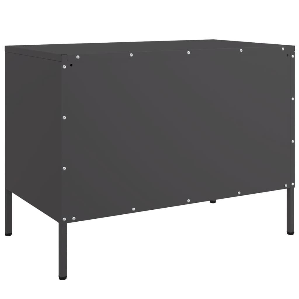 vidaXL Mobili TV 2pz Neri 68x39x50,5 cm in Acciaio