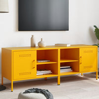 Mobili TV 2 pz Giallo Senape 68x39x50,5 cm in Acciaio 843001