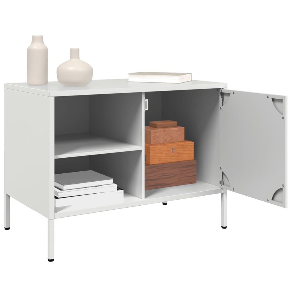 Mobile TV-Credenza TV-Console TV Bianco 68x39x50,5 cm in Acciaio 409538