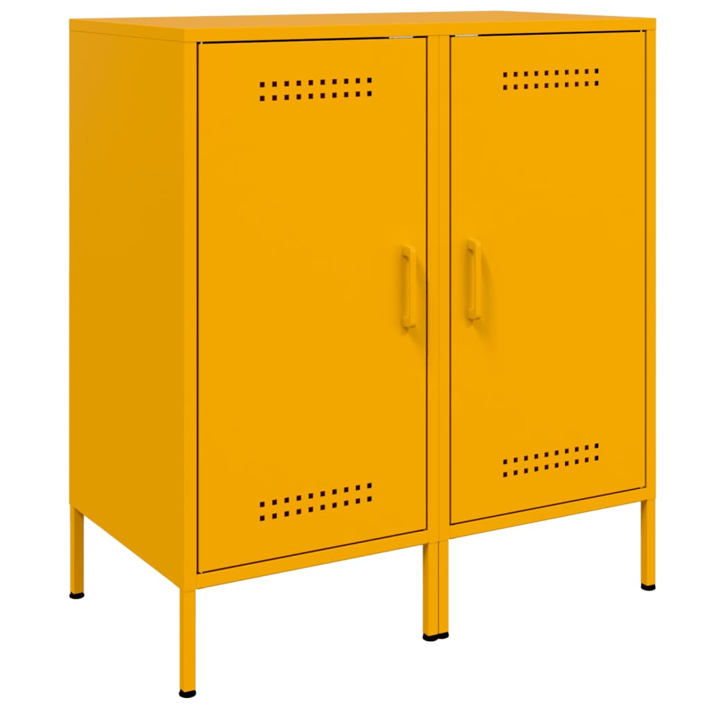 Credenze 2 pz Giallo Senape 36x39x79 cm in Acciaio 843019