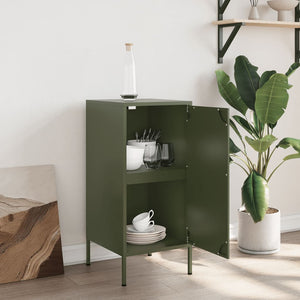 Credenza Verde Oliva 36x39x79 cm in Acciaio 843020