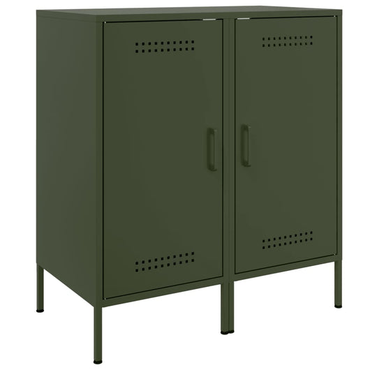 vidaXL Credenze 2 pz Verde Oliva 36x39x79 cm Acciaio