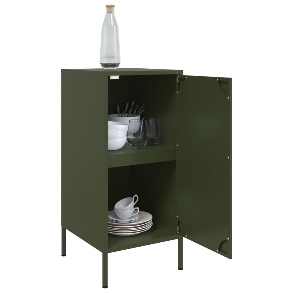 vidaXL Credenze 2 pz Verde Oliva 36x39x79 cm Acciaio