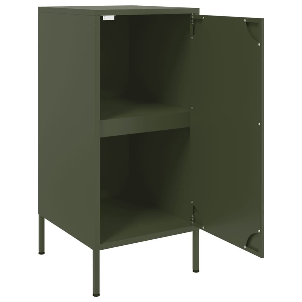 vidaXL Credenze 2 pz Verde Oliva 36x39x79 cm Acciaio