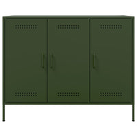 vidaXL Credenza Verde Oliva 100,5x39x79 cm in Acciaio