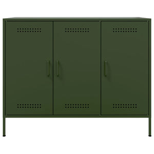 vidaXL Credenza Verde Oliva 100,5x39x79 cm in Acciaio