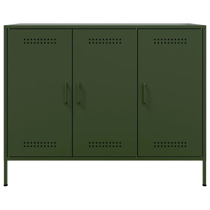 vidaXL Credenza Verde Oliva 100,5x39x79 cm in Acciaio