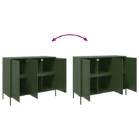 vidaXL Credenza Verde Oliva 100,5x39x79 cm in Acciaio