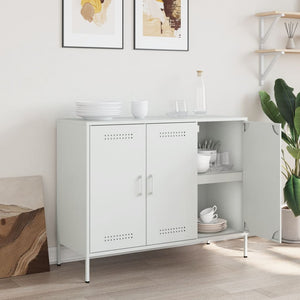 Credenza Bianca 100,5x39x79 cm in Acciaio 843029