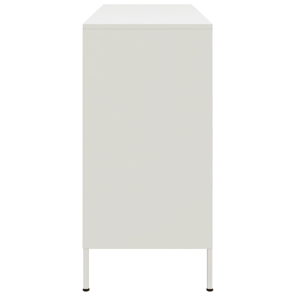 vidaXL Credenza Bianca 100,5x39x79 cm in Acciaio