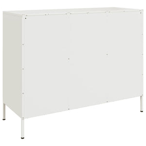 vidaXL Credenza Bianca 100,5x39x79 cm in Acciaio