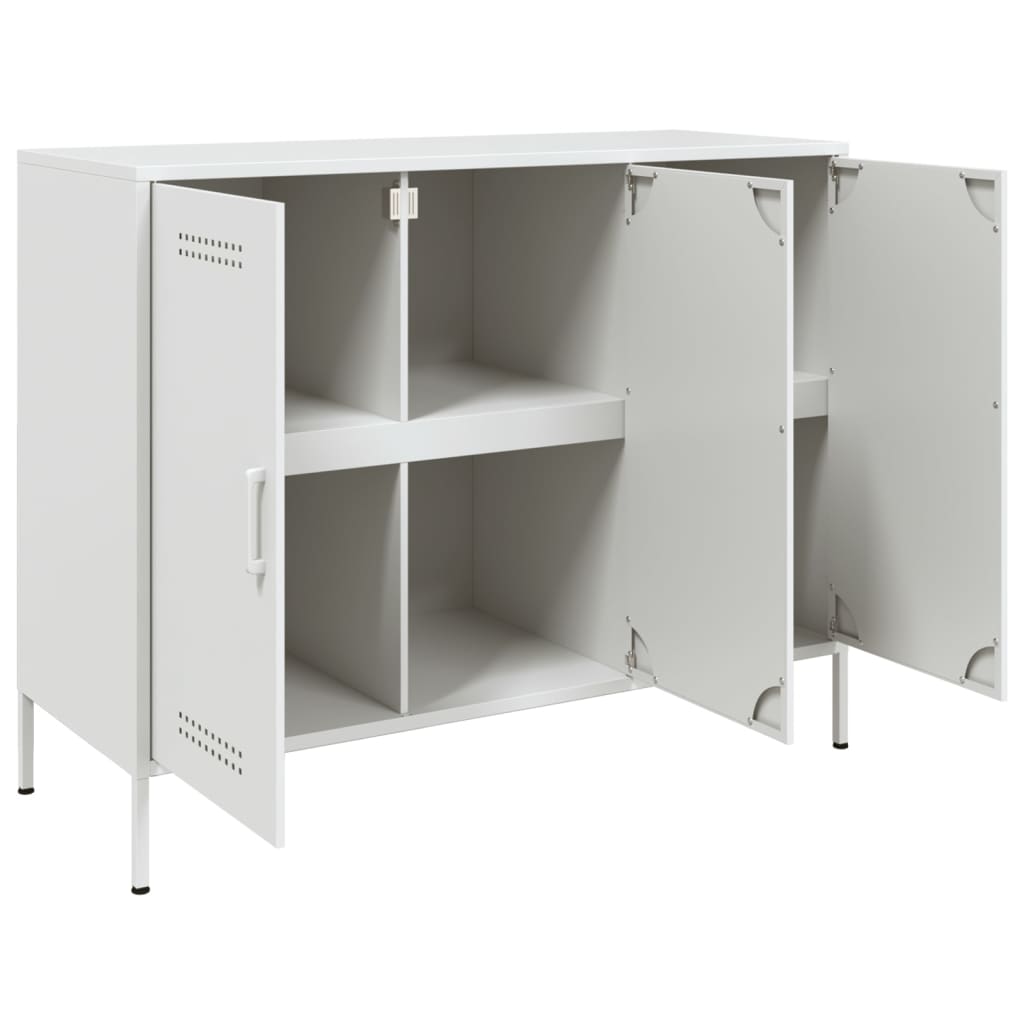 Credenza Bianca 100,5x39x79 cm in Acciaio 843029